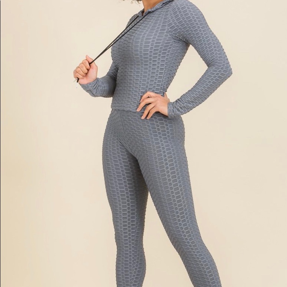 2 Pc Set Bubble Hoodie and Leggins